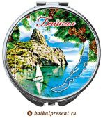 Зерк. фольг. "Байкал. Бухта Синичка. Контур озера", 7 см с Байкала