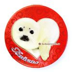 Зеркало "Байкал. Белёк в сердце, кр. фон", 70 мм с Байкала