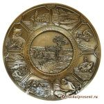Тарелка металл. рельефн. 15 см "Байкал. Коллаж. Мыс Бурхан" цв.бронза с Байкала