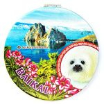 Зеркало "Байкал. Мыс Бурхан с бельком и саган-дайля", 70 мм с Байкала