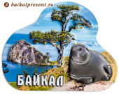 Магнит пресс. фигурн. "Байкал. Мыс Бурхан - Нерпа" с Байкала