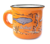 Кружка "мини" "Байкал", оранж., фарфор с Байкала