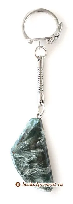 Брелок из натурального камня, серафинит (клинохлор) с Байкала