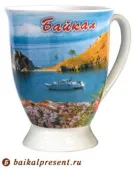 Кружка "Байкал. Мыс Бурхан" на подст., 270 мл, фарфор с Байкала