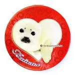 Зеркало "Байкал. Белёк в сердце, кр. фон", 70 мм