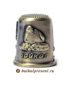 Наперсток мет. "Байкал. Контур озера. Яхта. Нерпа" цв. бронза