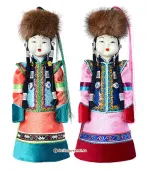 Кукла в бурятском костюме (конус, ткань) с Байкала
