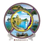 Тарелка 15 см "Мысы Малая и Большая колокольни. Коллаж" с Байкала