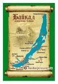 Магнит "Байкал. Старая карта" с Байкала