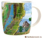 Кружка широкая "Белёк - Карта", 400 мл, фарфор с Байкала